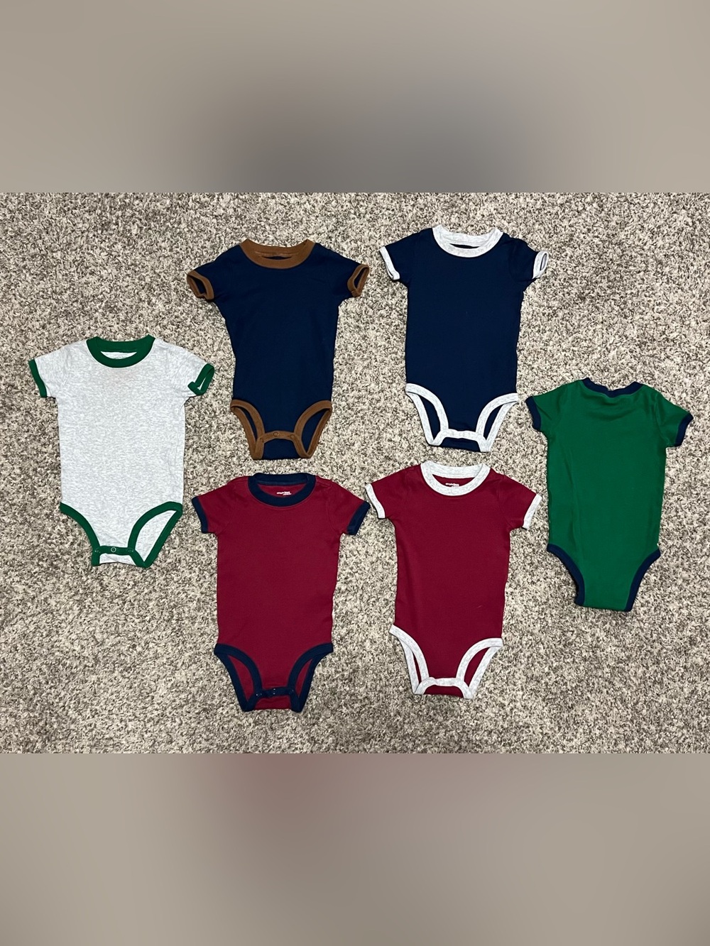 6 PACK: Simple Joys by Carter's Baby Boys' Short-Sleeve Bodysuits! Size 6-9 M.